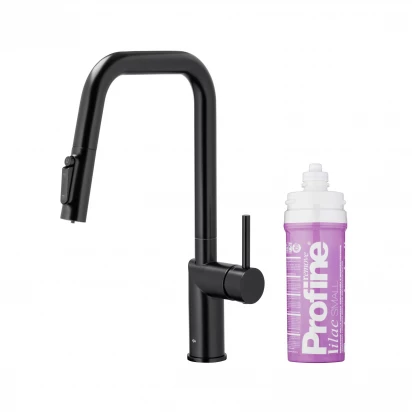 Bateria kuchenna z filtracją wody Profine Lilac oraz wyciąganą wylewką KFA DUERO PURE STYLE 6623-315-81 czarna