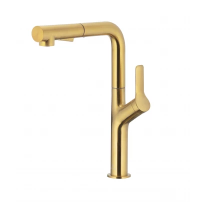 Bateria kuchenna z wyciąganą wylewką KFA DUERO DESIGN GOLD 6623-220-31 złoto szczotkowane