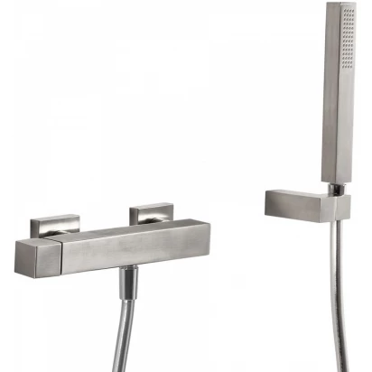Bateria prysznicowa ścienna Tres CUADRO EXCLUSIVE 5.07.167.03 stal