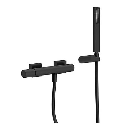 Bateria prysznicowa z zestawem prysznicowym Tres Project-Tres 211.167.01.NM czarny-matowy