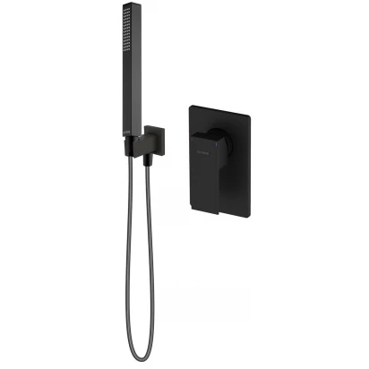 Zestaw prysznicowy podtynkowy z uchwytem punktowym Oltens GOTA 36606300 czarna mat