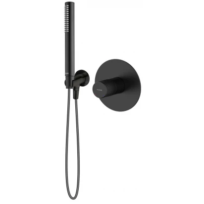 Zestaw prysznicowy podtynkowy z uchwytem punktowym Oltens HAMNES 36613300 czarna mat
