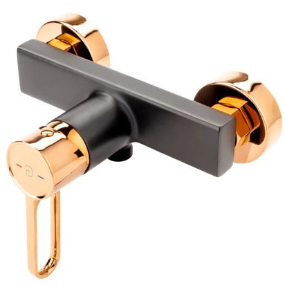 Bateria prysznicowa ścienna FDesign ZAFFIRO FD1-ZFR-7-25 różowe złoto/czarna