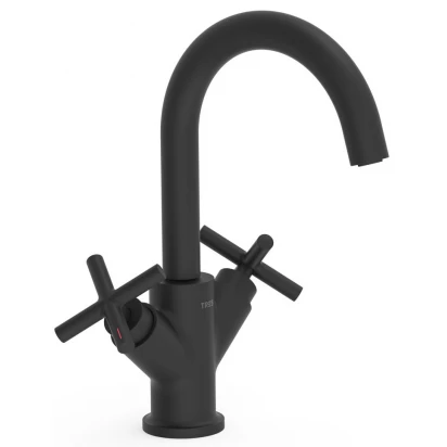 Bateria umywalka 2-uchwytowa Tres MONT BLANC 28310301NM czarna mat