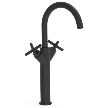 Bateria umywalka XXL 2-uchwytowa Tres MONT BLANC 28380301NM czarna mat