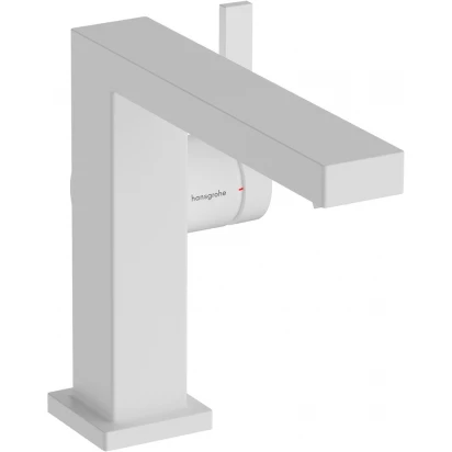 Bateria umywalkowa 16 cm Fine, CoolStart z korkiem klik-klak Hansgrohe TECTURIS E 73020700 biała mat