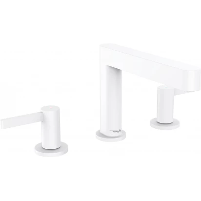 Bateria umywalkowa 3-otworowa z korkiem push-open Hansgrohe FINORIS 76033700 biała mat