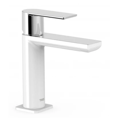 Bateria umywalkowa Tres LOFT COLORS 20010301BL biała/chrom