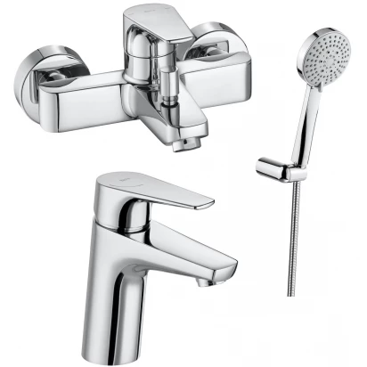 Bateria umywalkowa + bateria wannowa + zestaw prysznicowy Roca ATLAS A5D0590C0P