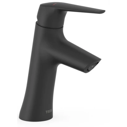 Bateria umywalkowa pochyła ekowydajna Tres FUJI 28110402NM czarna mat
