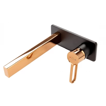 Bateria umywalkowa podtynkowa FDesign ZAFFIRO FD1-ZFR-3PA-25 różowe złoto/czarna