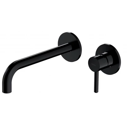 Bateria umywalkowa podtynkowa z długą wylewką Omnires Y Y1215HLBL czarna