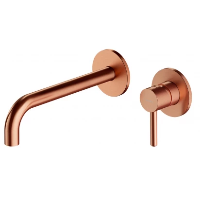 Bateria umywalkowa podtynkowa z długą wylewką Omnires Y Y1215HLCPB miedź szczotkowana