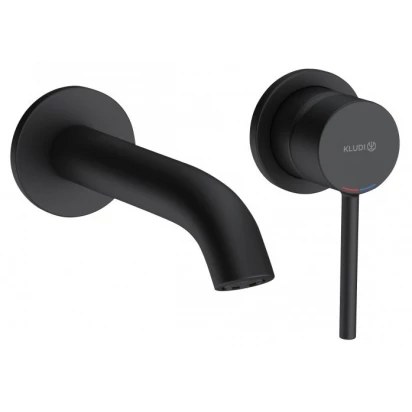 Bateria umywalkowa ścienna 18cm Kludi BOZZ 382443976 czarna mat
