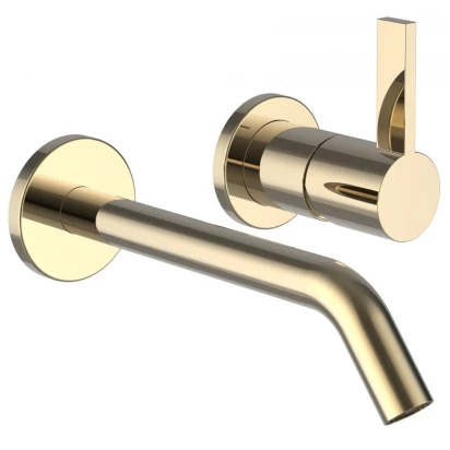 Bateria umywalkowa ścienna Laufen KARTELL H3113360011201 złota PVD