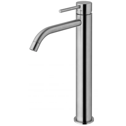 Bateria umywalkowa wysoka bez korka Paffoni LIGHT LIG081ST stal szczotkowana