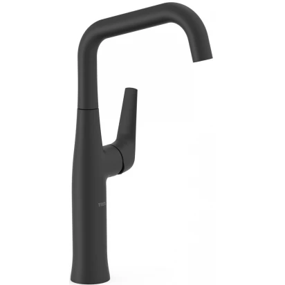 Bateria umywalkowa wysoka uchwyt z boku Tres FUJI 28164701NM czarna mat