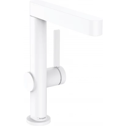 Bateria umywalkowa z obrotową wylewką + korek klik-klak Hansgrohe FINORIS 76060700 biała mat