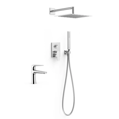 Bateria umywalkowa + zestaw prysznicowy podtynkowy Tres PROJECT-TRES 21179402