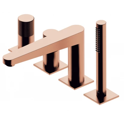 Bateria wannowa 4-otworowa Omnires CONTOUR CT8032CPB miedź szczotkowana