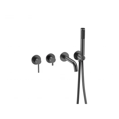 Bateria wannowa 4-otworowa podtynkowa Besco VEO BW-V4P-GR gun metal