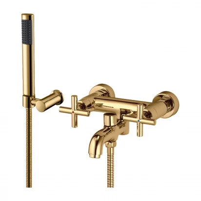 Bateria wannowa ścienna Omnires MODERN C304 złota