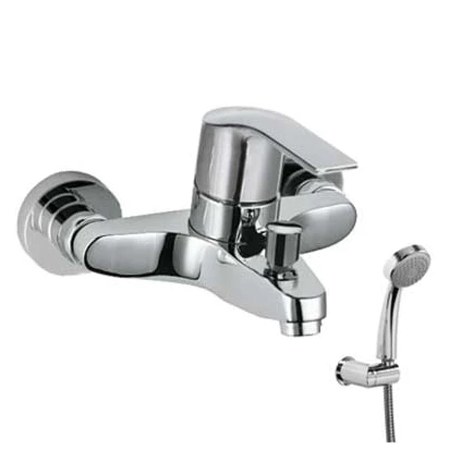 Bateria wannowa ścienna z zestawem natryskowym Tres K-TRES 069.170.02