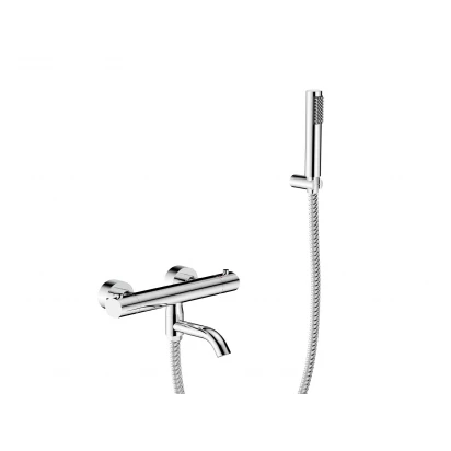 Bateria wannowa termostatyczna ścienna + zestaw prysznicowy Besco VEO BW-VST-CH