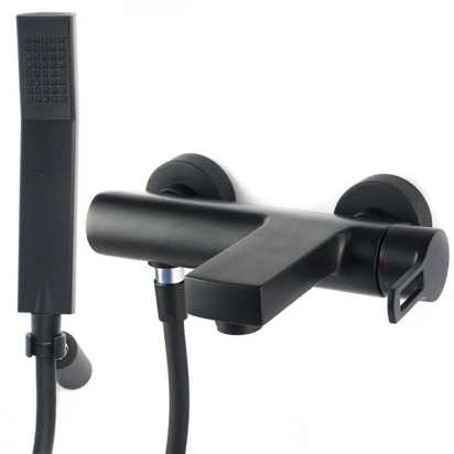 Bateria wannowa z zestawem natryskowym Paffoni RINGO RIN 023 NO czarny matowy