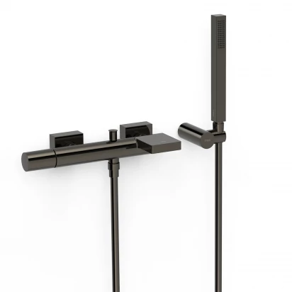 Bateria wannowa z zestawem prysznicowym Tres PROJECT TRES 21117001KM czarna metalizowana