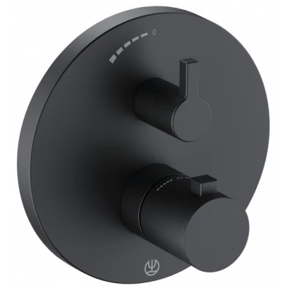 Bateria prysznicowa podtynkowa z termostatem Kludi NOVA FONTE 208353915 czarny mat