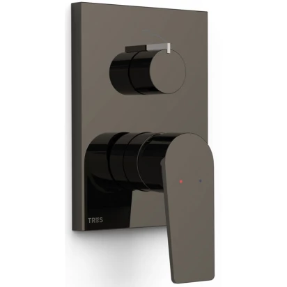 Bateria wannowo-prysznicowa Tres PROJECT TRES 21128110KM czerń metalizowana