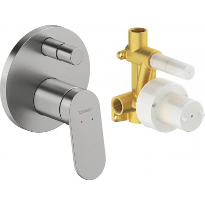 Bateria wannowo-prysznicowa podtynkowa Duravit WAVE WA4210008070 stal szlachetna szczotkowana