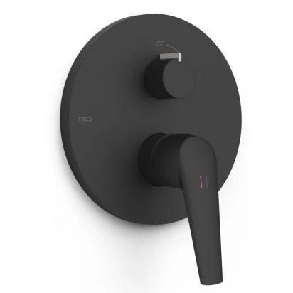 Bateria wannowo-prysznicowa podtynkowa Tres FUJI 28128110NM czarna mat