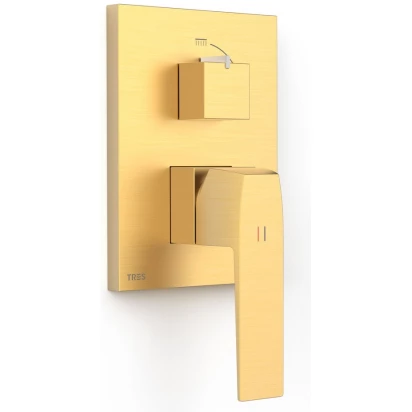Bateria wannowo-prysznicowa podtynkowa Tres SLIM EXCLUSIVE 20228110OM złota mat