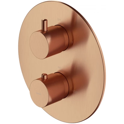 Bateria wannowo-prysznicowa podtynkowa termostatyczna Omnires Y Y1236ROCPB miedź szczotkowana