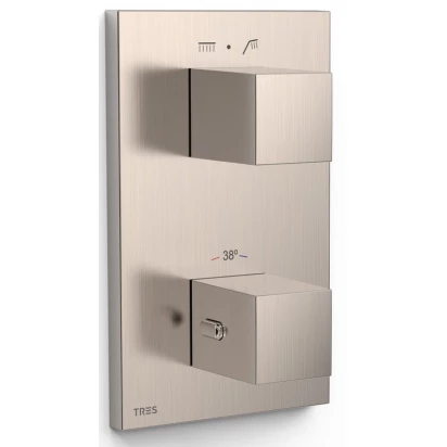 Bateria wannowo-prysznicowa podtynkowa termostatyczna Tres THERM-BOX 00625001AC stal