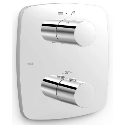 Bateria wannowo-prysznicowa podtynkowa termostatyczna szeroka rozeta Tres THERM-BOX 21725001