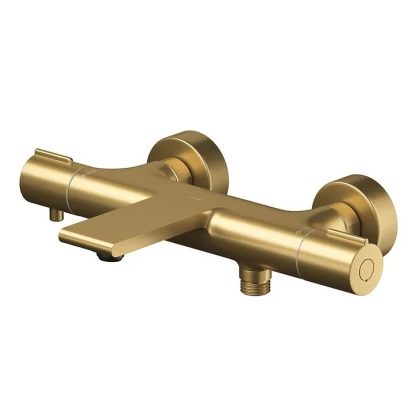 Bateria wannowo-prysznicowa ścienna termostatyczna Cersanit VIRGO S951-868 złoty szczotkowany