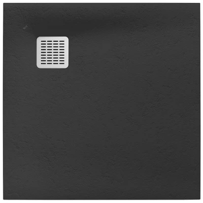 Brodzik kwadratowy 100x100 + syfon Roca TERRAN AP1033E83E801640 onyks
