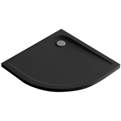 Brodzik półokrągły niski 90x90 Excellent SENSE X BREX.1404.090.090.BLN czarny struktura