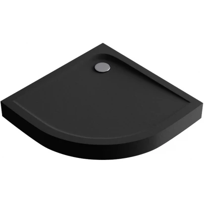 Brodzik półokrągły wysoki 90x90 Excellent SENSE COMPACT X BREX.1404.090.090.BLC czarny struktura