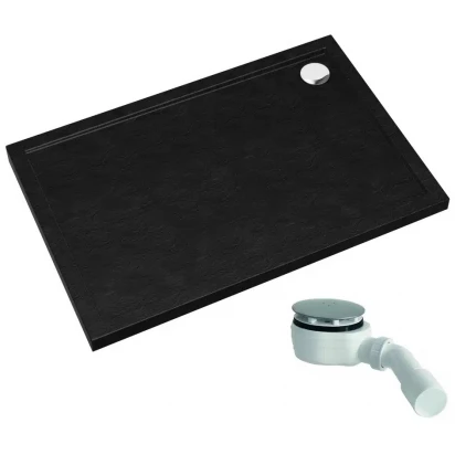 Brodzik prostokątny 80x120x4,5 Schedpol CASPAR NEW BLACK STONE '3.2338/C/ST czarny kamień