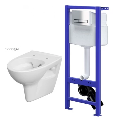 Cersanit PARVA NEW set 773: miska WC bez kołnierza + stelaż podtynkowy HI-TEC S701-148