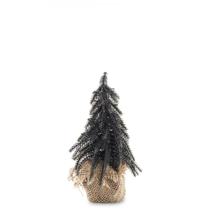 Choinka sztuczna czarna z jutą 20cm 147430