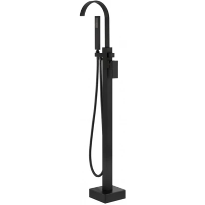 Czarna bateria wannowa wolnostojąca Besco MODERN BW-MII-CZ