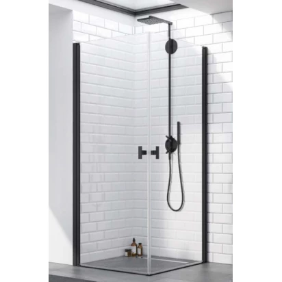 Czarna kabina prysznicowa 80x200 Radaway NES BLACK 10021080-54-01L skrzydło lewe