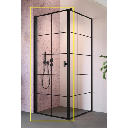 Czarna kabina prysznicowa FRONT 100x200 Radaway NES BLACK KDJ I 10022100-54-55L Factory/lewa