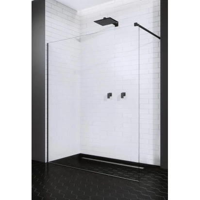 Czarna kabina walk-in 145x200 Radaway MODO X BLACK II 389345-54-01