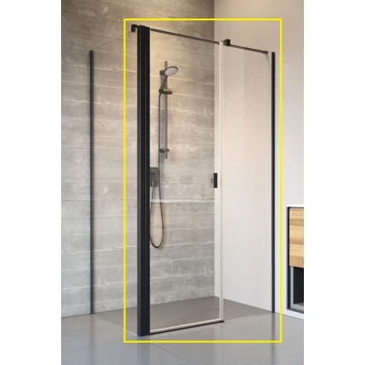 Czarne drzwi prysznicowe 120x200 Radaway NES BLACK KDS II 10033120-54-01L lewe